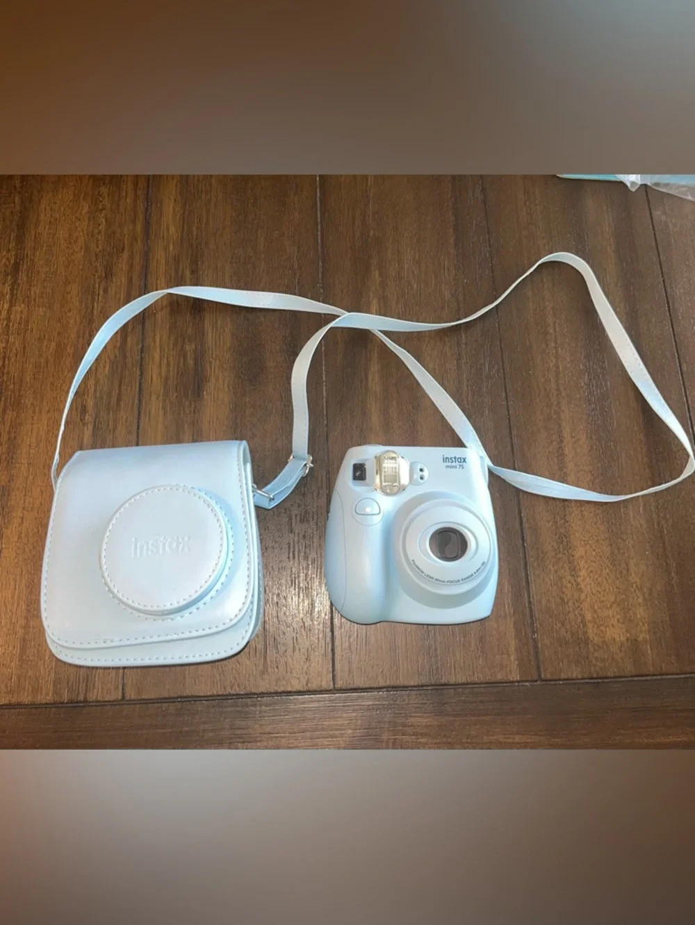 Fujifilm Instax Mini 9 Instant Print Camera & Crossbody Matching Case:Light Blue